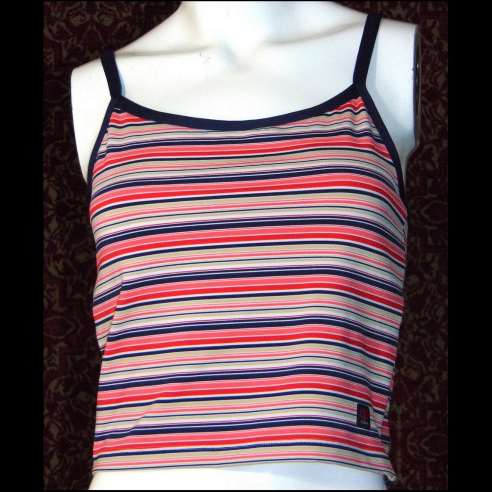 CHAMPION  striped spaghetti strap top L 💥🕛